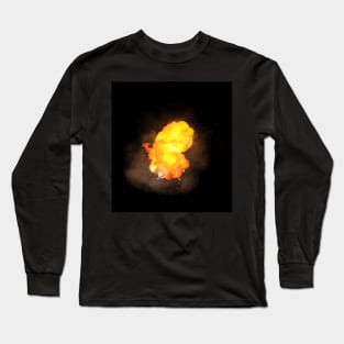 Realistic fiery explosion, orange color with sparks Long Sleeve T-Shirt